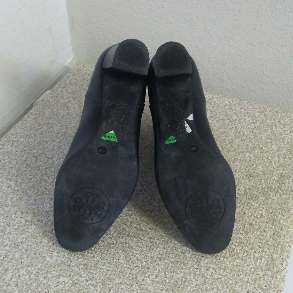 Tory Burch Black Leather Heeled Ankle Boots - Picture 4 of 8